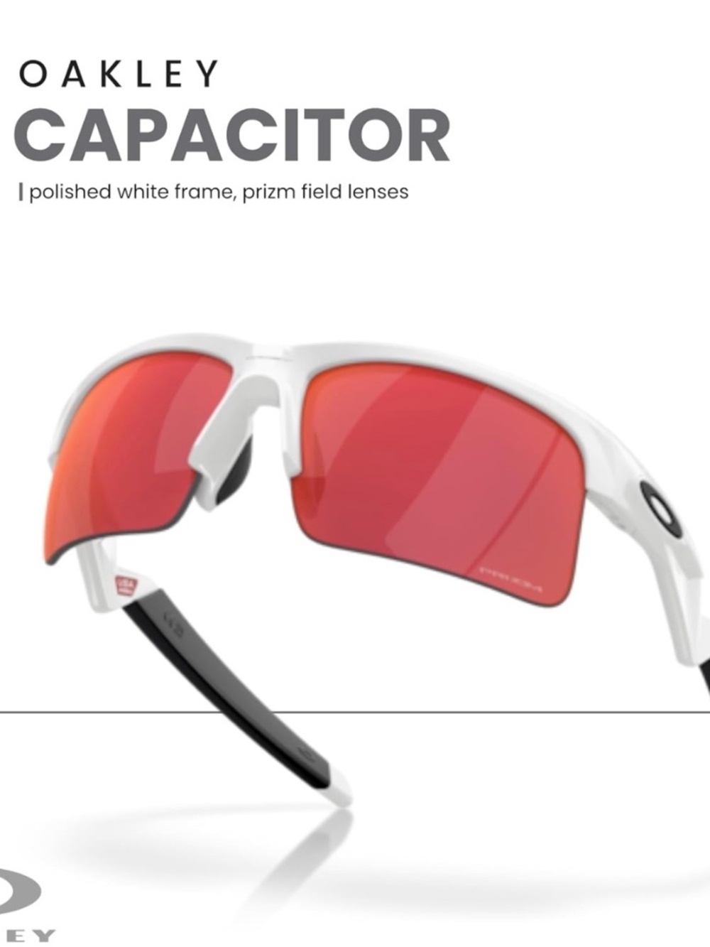 Oakley Youth Fit Sunglasses OJ9013-0362 Capacitor White Prizm Field Kids Size